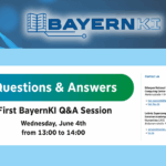 A screenshot of a fictional page on the BayernKI website with the heading “Questions and Answers”.